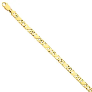 14k Yellow Gold Solid 7.00mm Fancy Link Chain