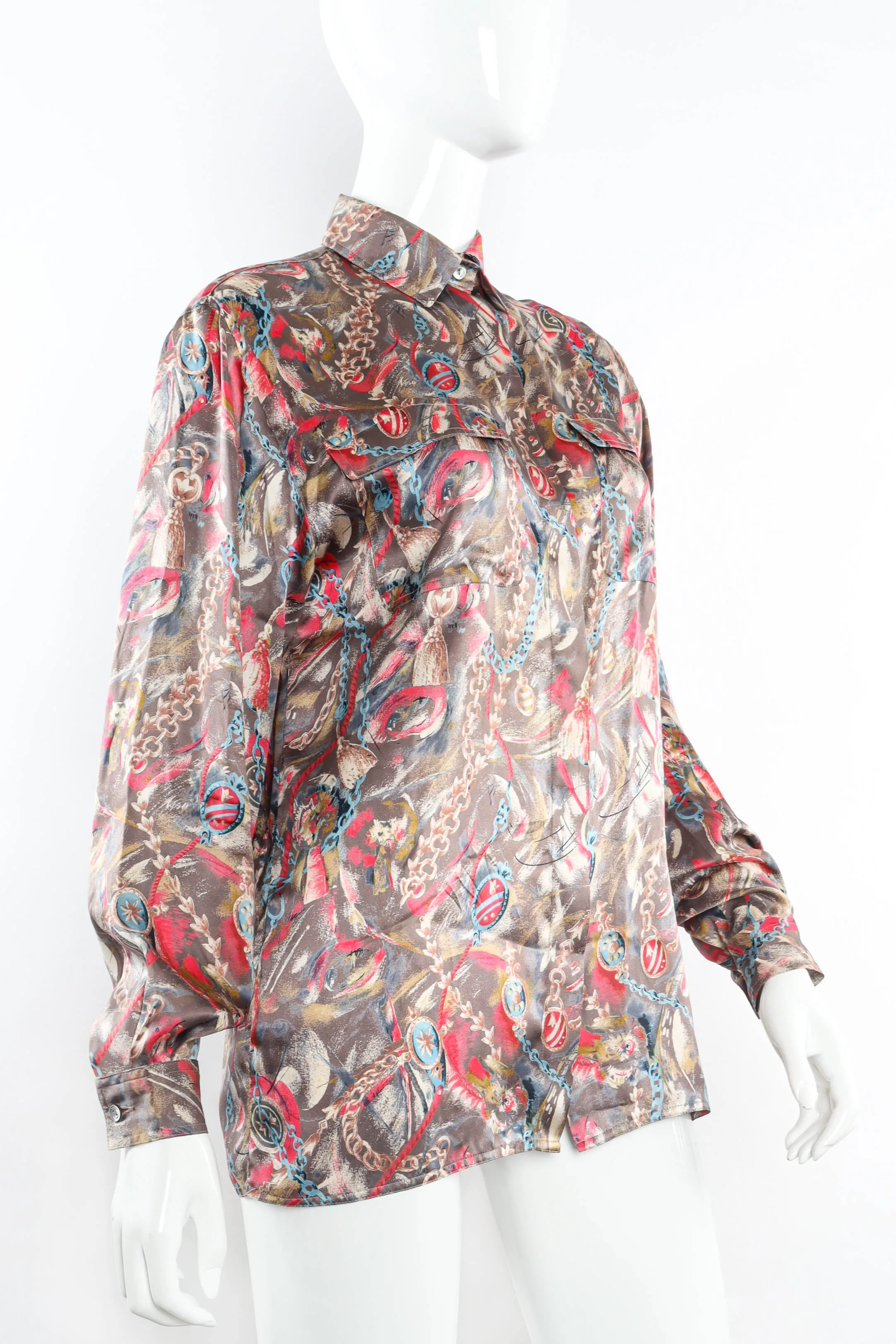 Abstract Chains & Strokes Blouse