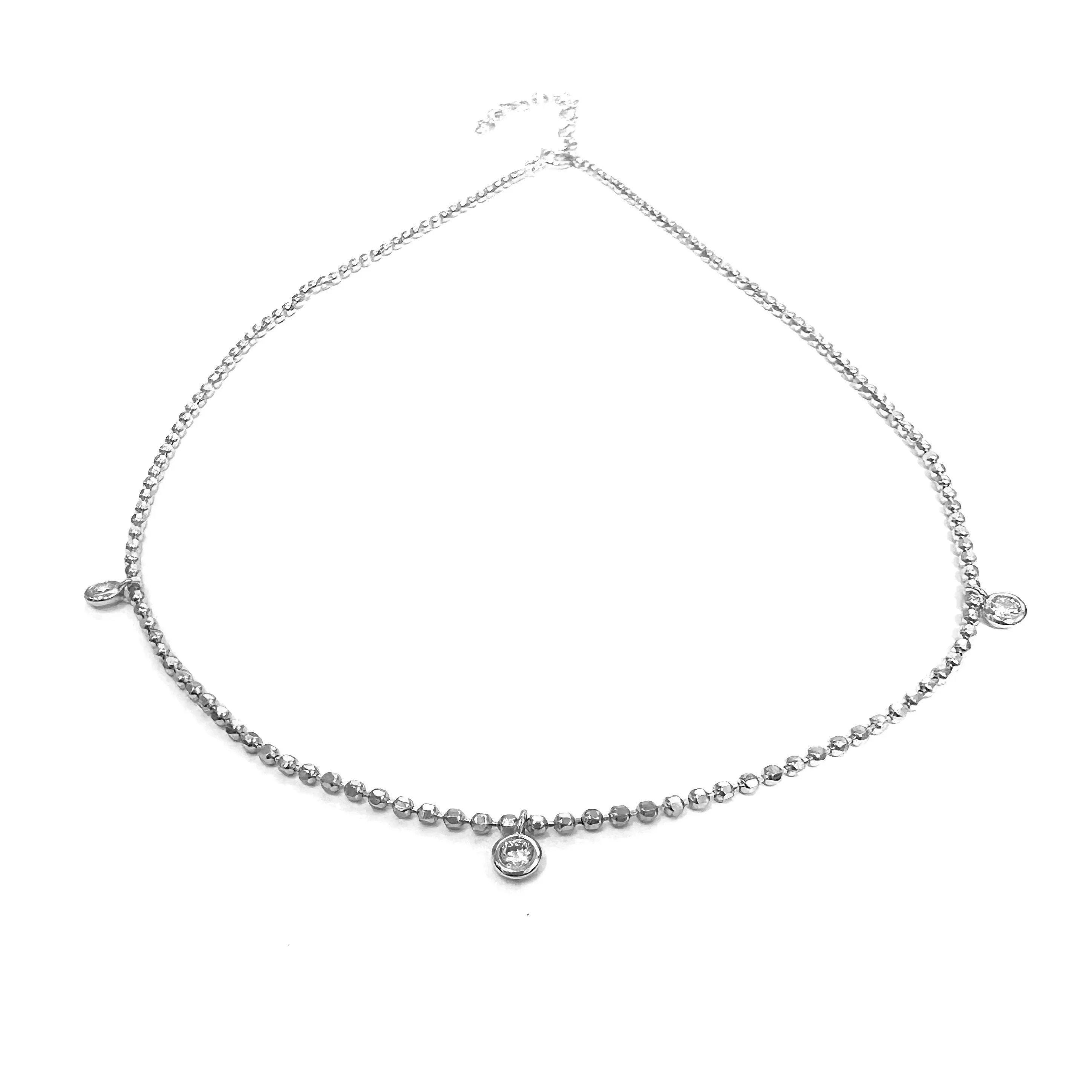 Dainty Three Bezel Choker