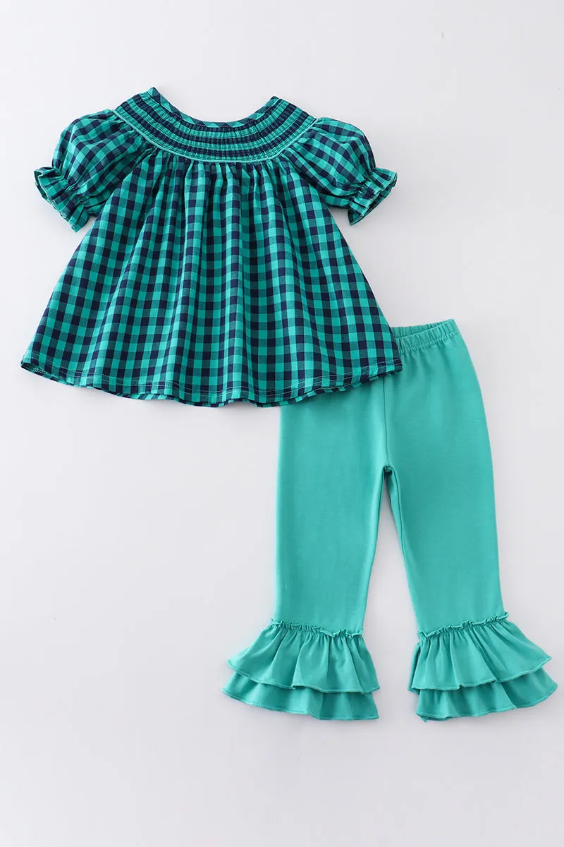 Forest plaid girl set
