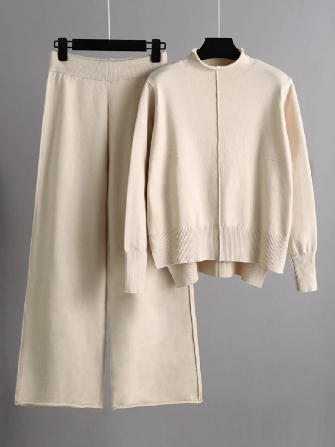 Hazel Blues® |  Basic Bae Mock Neck Long Sleeve Top and Pants Sweater Set