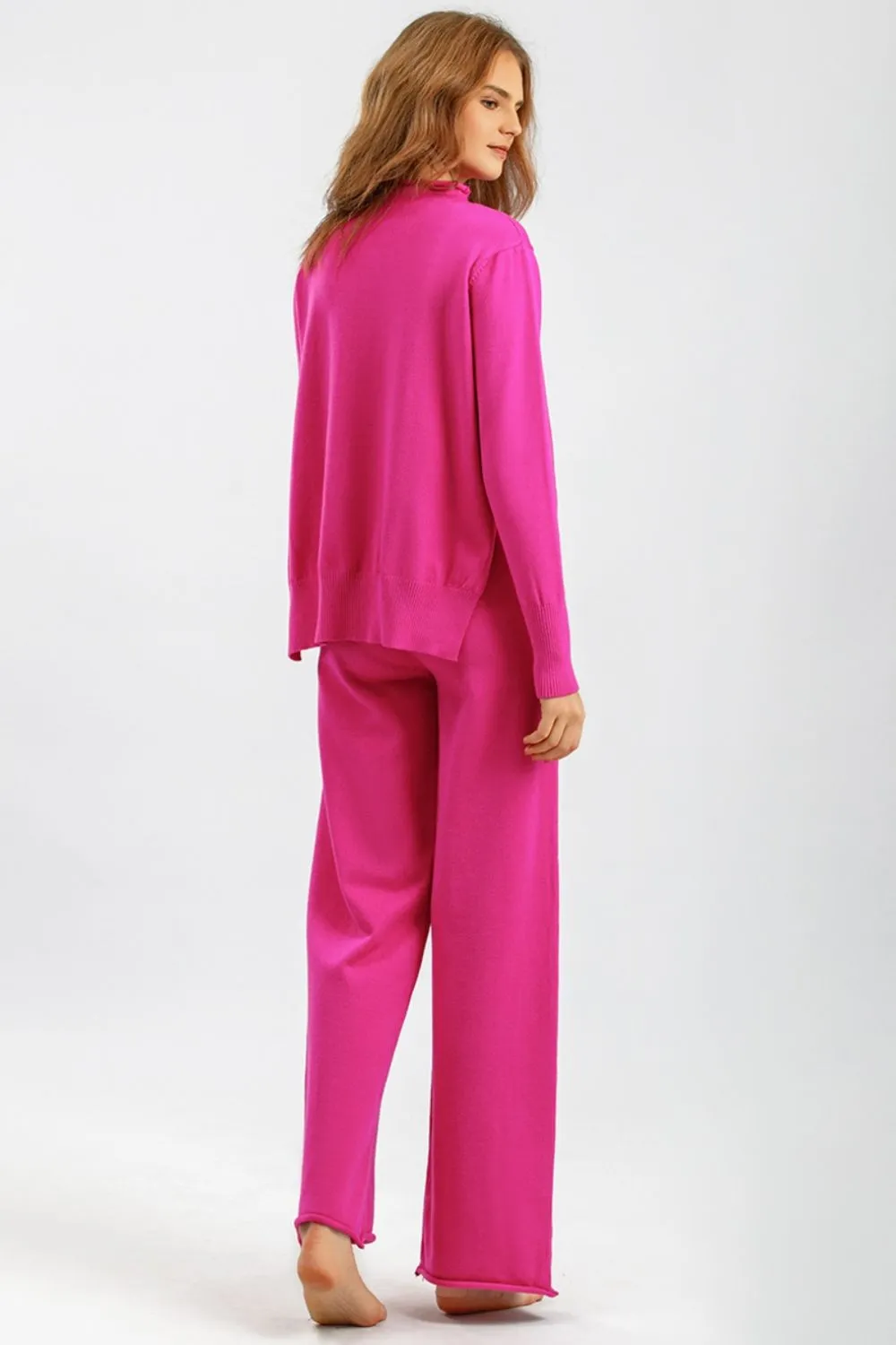 Hazel Blues® |  Basic Bae Mock Neck Long Sleeve Top and Pants Sweater Set
