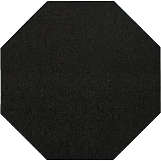Modern Octagon Shaped Area Rug in Black