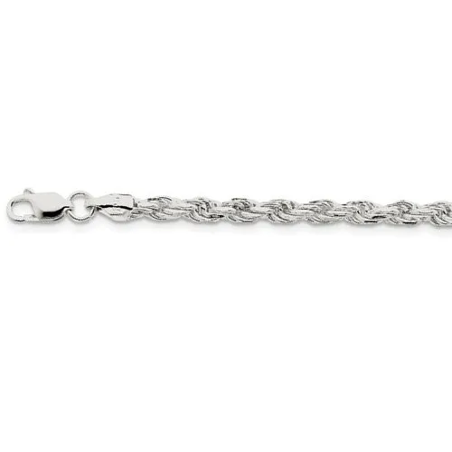 Sterling Silver (4.8mm) Diamond Cut Rope Chains (20" - 26")