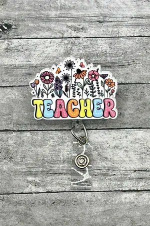 Wildflower Whimsy Teacher Badge Reel